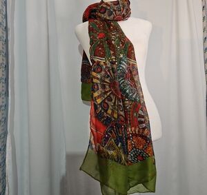 Vibrant Artistic Scarf - Size 42 inches x 68 inches